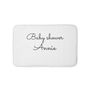 eenvoudige minimale voeg je naam tekst baby shower badmat