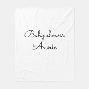 eenvoudige minimale voeg je naam tekst baby shower fleece deken