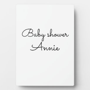 eenvoudige minimale voeg je naam tekst baby shower fotoplaat