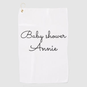 eenvoudige minimale voeg je naam tekst baby shower golfhanddoek