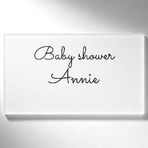 eenvoudige minimale voeg je naam tekst baby shower naambadge