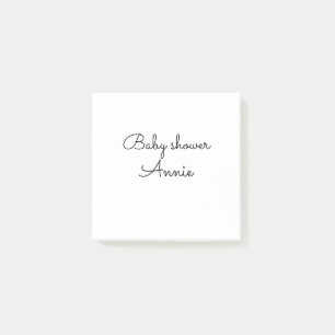 eenvoudige minimale voeg je naam tekst baby shower post-it® notes