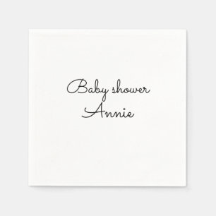 eenvoudige minimale voeg je naam tekst baby shower servet