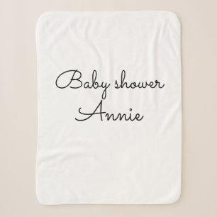 eenvoudige minimale voeg je naam tekst baby shower sherpa deken