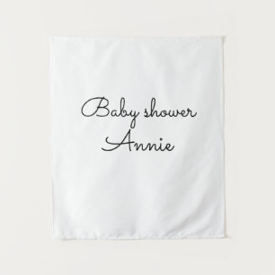 eenvoudige minimale voeg je naam tekst baby shower wandkleed