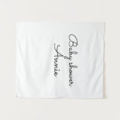 eenvoudige minimale voeg je naam tekst baby shower wandkleed (Voorkant (horizontaal))