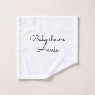 eenvoudige minimale voeg je naam tekst baby shower washandje