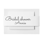 eenvoudige minimale voeg je naam tekst bruidsdouch uitnodigingen wikkel (Voorkant Voorbeeld)