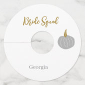 eenvoudige minimale voeg je naam tekst bruidsdouch wijnglaslabel (Achterkant)