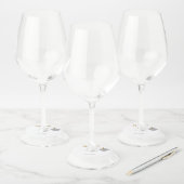 eenvoudige minimale voeg je naam tekst bruidsdouch wijnglaslabel (Set)