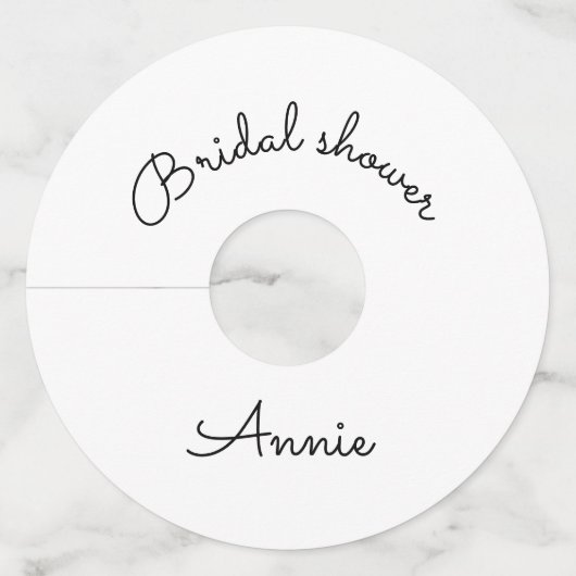 eenvoudige minimale voeg je naam tekst bruidsdouch wijnglaslabel (Voorkant)