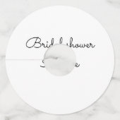 eenvoudige minimale voeg je naam tekst bruidsdouch wijnglaslabel (Achterkant)