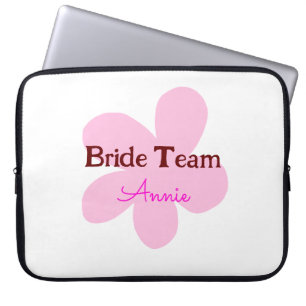 eenvoudige minimale voeg je naam tekst bruidsmeisj laptop sleeve