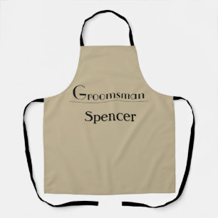 eenvoudige minimale voeg naam bruidsjonker cadeau schort
