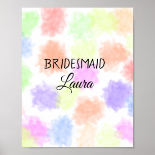 Eenvoudige minimale voeg naam bruidsmeisje geschen poster