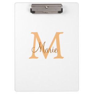 eenvoudige minimale voeg naam monogram oranje brui klembord