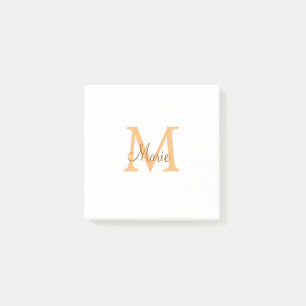 eenvoudige minimale voeg naam monogram oranje brui post-it® notes