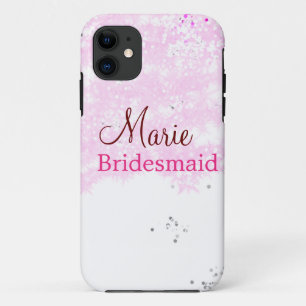 eenvoudige minimale voeg naam monogram roze bruids Case-Mate iPhone case