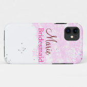eenvoudige minimale voeg naam monogram roze bruids Case-Mate iPhone case (Achterkant (horizontaal))