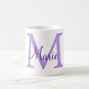eenvoudige minimale voeg naam monogram roze rood koffiemok