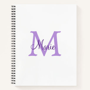 eenvoudige minimale voeg naam monogram roze rood   notitieboek