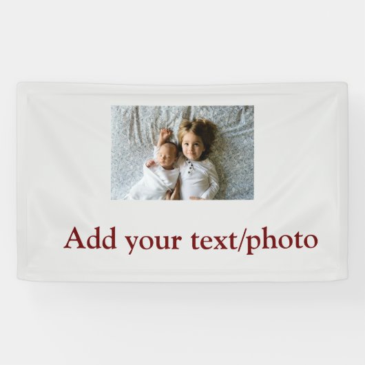 eenvoudige minimale VOEG UW FOTO TEKST KERSTMIS Ba Spandoek (Horizontaal)