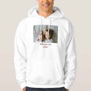 eenvoudige minimale VOEG UW FOTO TEKST KERSTMIS Ho Hoodie