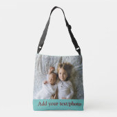 eenvoudige minimale VOEG UW FOTO TEKST KERSTMIS T Crossbody Tas (Achterkant)