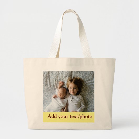 eenvoudige minimale VOEG UW FOTO TEKST KERSTMIS T Grote Tote Bag (Voorkant)