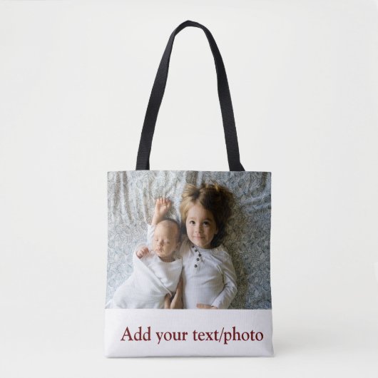 eenvoudige minimale VOEG UW FOTO TEKST KERSTMIS T Tote Bag (Voorkant)