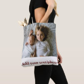 eenvoudige minimale VOEG UW FOTO TEKST KERSTMIS T Tote Bag (Dichtbij)