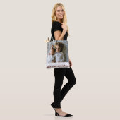 eenvoudige minimale VOEG UW FOTO TEKST KERSTMIS T Tote Bag (Op model)