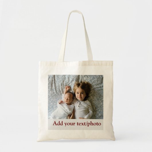 eenvoudige minimale VOEG UW FOTO TEKST KERSTMIS T Tote Bag (Voorkant)