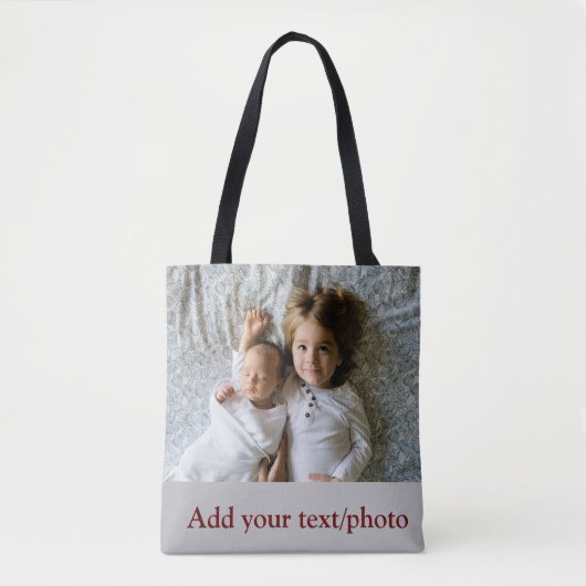 eenvoudige minimale VOEG UW FOTO TEKST KERSTMIS T Tote Bag (Voorkant)