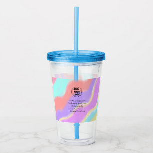 eenvoudige minimale voeg uw logo/ontwerp hier teks acryl drinkbeker