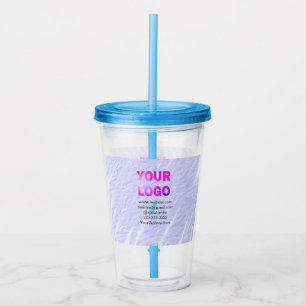 eenvoudige minimale voeg uw logo/ontwerp hier teks acryl drinkbeker
