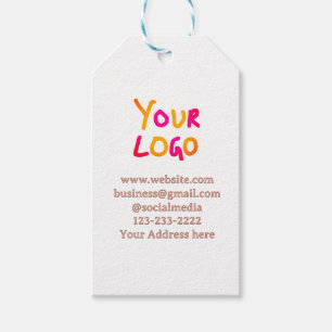 eenvoudige minimale voeg uw logo/ontwerp hier teks cadeaulabel
