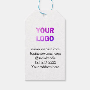eenvoudige minimale voeg uw logo/ontwerp hier teks cadeaulabel