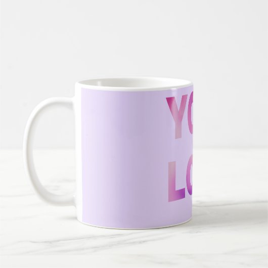eenvoudige minimale voeg uw logo/ontwerp hier teks koffiemok (Links)