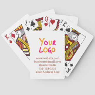 eenvoudige minimale voeg uw logo/ontwerp hier teks pokerkaarten