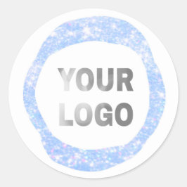 eenvoudige minimale voeg uw logo/ontwerp hier teks ronde sticker