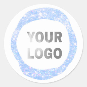 eenvoudige minimale voeg uw logo/ontwerp hier teks ronde sticker