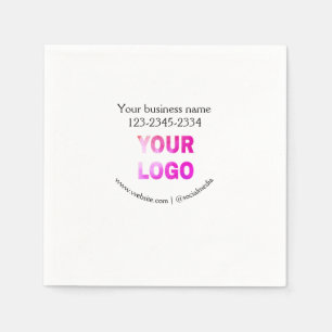 eenvoudige minimale voeg uw logo/ontwerp hier teks servet