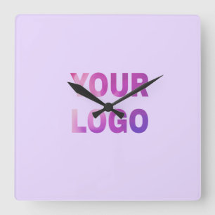 eenvoudige minimale voeg uw logo/ontwerp hier teks vierkante klok