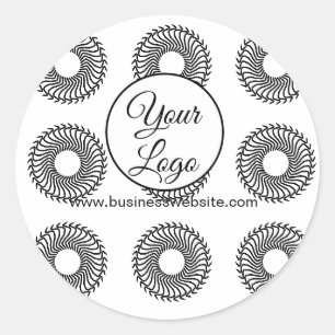 eenvoudige minimale voeg uw logo/ontwerp mandala w ronde sticker