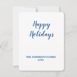 Eenvoudige minimale voeg uw logo tekst naam toe feestdagenkaart