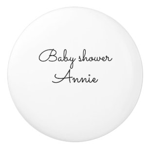 eenvoudige minimale voeg uw naam tekst baby shower keramische knop