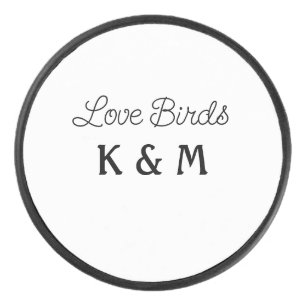 eenvoudige minimale voeg uw naam tekst liefde voge hockey puck