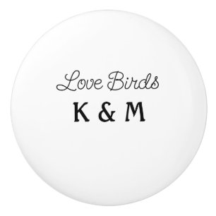 eenvoudige minimale voeg uw naam tekst liefde voge keramische knop