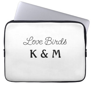 eenvoudige minimale voeg uw naam tekst liefde voge laptop sleeve